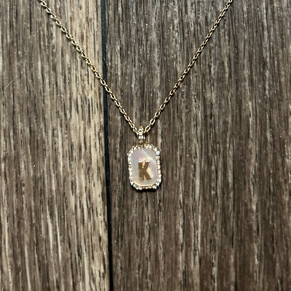 Mother of Pearl “K” necklace